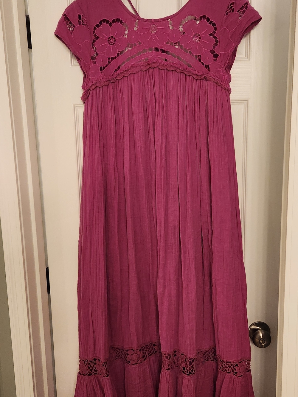 Free People Magenta Gauzy Top with Branded Tag